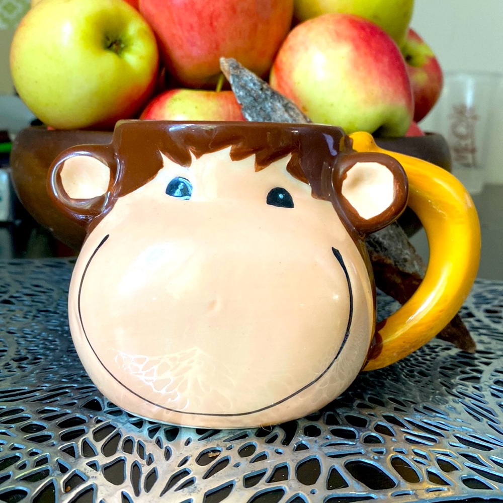 Big Smile Monkey Mug Pier1 Imports Banana Handle Monkey Mug
